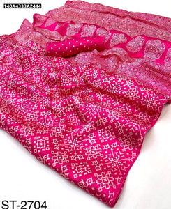 Buy AJRrakh Gajji Bandhej Soft Silk Saree for Women | Premium Traditional & Ethnic Wear Online