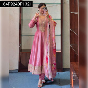Anarkali Flared Silk Kurti Set for Women | Festive & Celebratory Wear