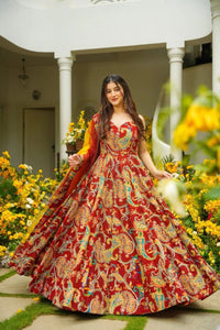 Anarkali Gown Digital Printed for Women | Party Wear