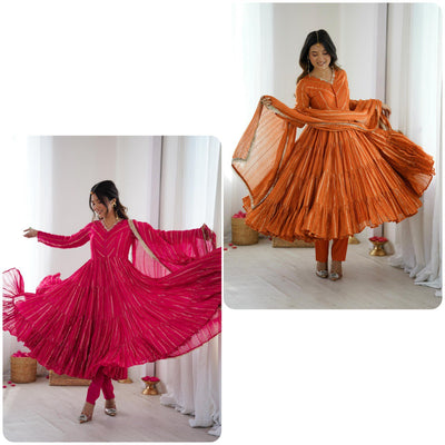 Anarkali Ruffle Gown for Women | Festive & Party Wear