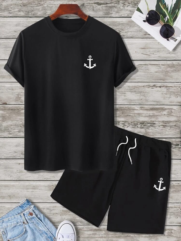 Sea Looters Track Suit ( Anchor Design ) Black XXL