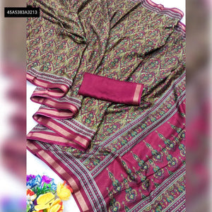 Arjak Print Malai Cotton Saree for Women | Festive & Daily Wear