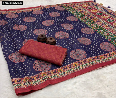 Artisan Ikkat Print Cotton Slub Saree for Women | Everyday Chic Ethnic Wear Online