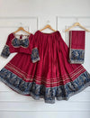 Authentic Ajrakh Cotton Lehenga Choli with Heavy Flair - Festive Navratri & Garba Wear for Women