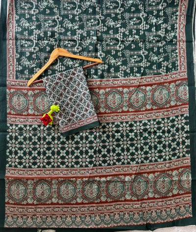Authentic Ajrakh Mul Cotton Saree - Skin-Friendly & Easy Drape for Party Wear