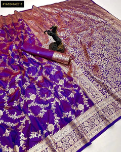 Authentic Banarasi Silk Saree - Zari Weaving Rich Pallu for Festive & Wedding Wear