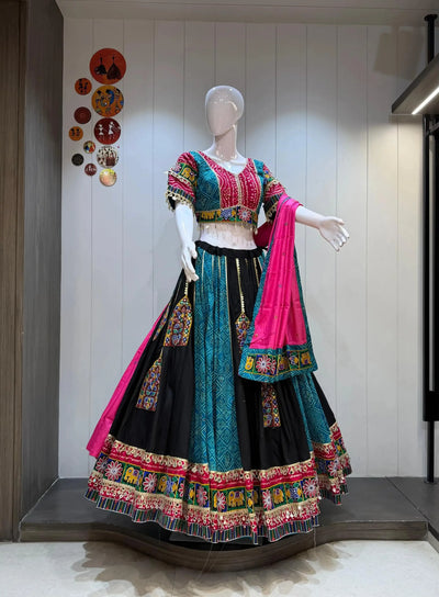 Authentic Bandhani Lehenga Choli - Heavy 8-Meter Flare Festive Wear for Navratri