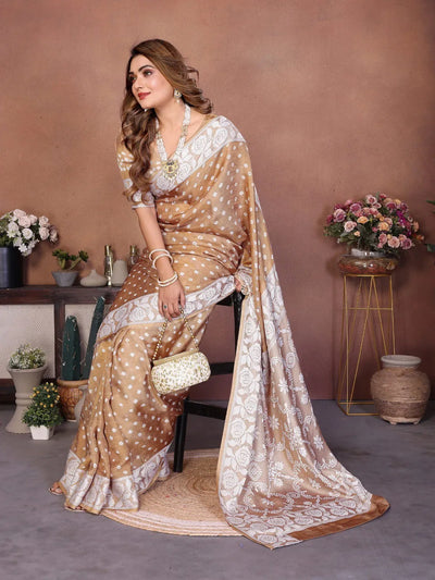 Authentic Bandhej Viscose Silk Saree - Handcrafted Elegance for Festive Wear