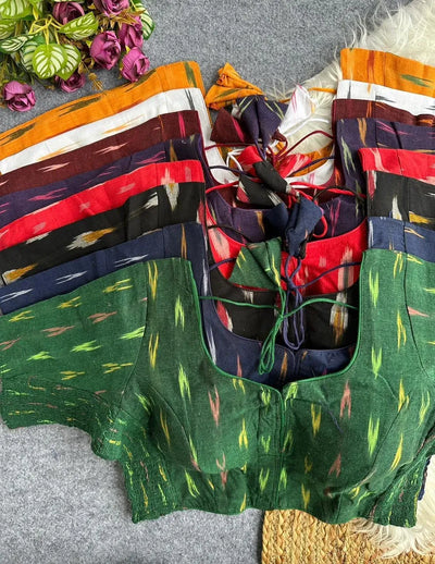 Authentic Cotton Ajrakh Print Blouse - Padded Comfort Fit for Festive Prep