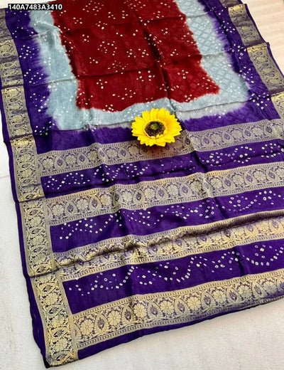 Authentic Cotton Silk Saree - Heavy Hand Dyed for Festive Wear