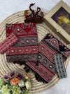 Authentic Crepe Silk Saree - Ajarakh Print with Zari & Mirror Work for Festive Wear