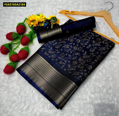 Authentic Dola Silk Saree - Pen Kalamkari Zari Border for Women