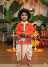 Authentic Kalamkari Boys Dhoti-Kurta Set – Maggam Work Festive Attire