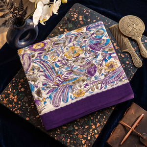 Authentic Kalamkari Cotton Saree - Peacock Design Festive Wear