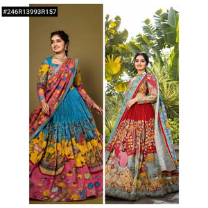 Authentic Kalamkari Tussar Silk Lehenga Choli for Festive Wear