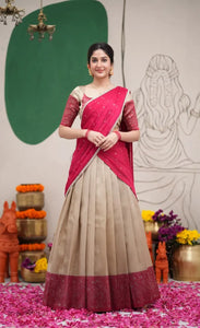 Authentic Kanjivaram Silk Lehenga - Zari Weaving Work for Festive & Bridal Wear