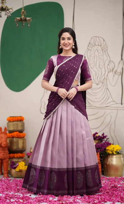 Authentic Kanjivaram Silk Lehenga - Zari Weaving Work for Festive & Wedding Wear