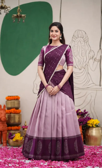 Authentic Kanjivaram Silk Lehenga - Zari Weaving Work for Festive & Wedding Wear