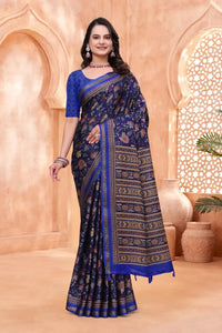 Authentic Mal Cotton Saree with Elegant Floral Prints - Festive Wear for Women