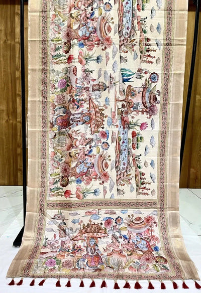 Authentic Manipuri Silk Saree - Madhubani Art for Women