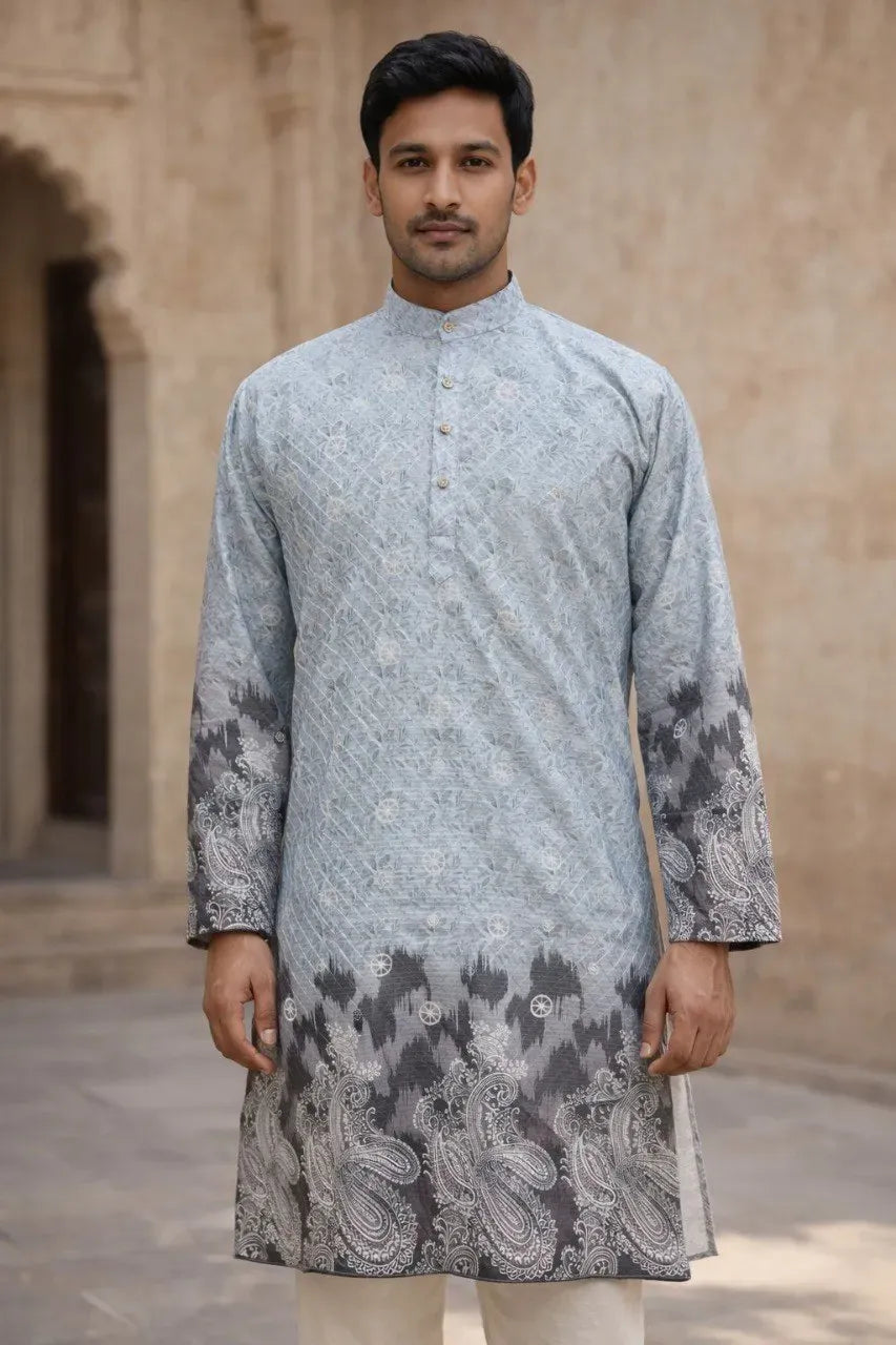 Premium Men's Lucknowi Shifli Rayon Kurta