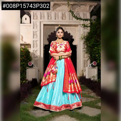 Authentic Paithani Lehenga - Intricate Zari Weaving for Wedding & Festive Wear