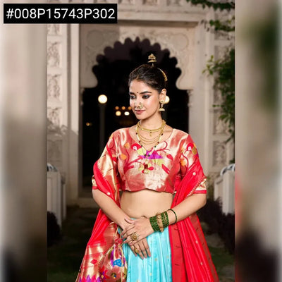 Authentic Paithani Lehenga - Intricate Zari Weaving for Wedding & Festive Wear