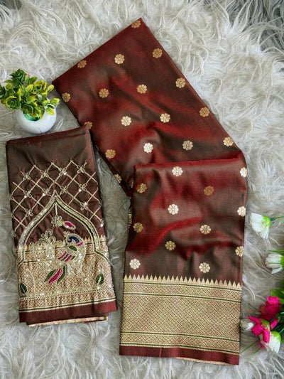 Authentic Paithani Saree - Handwork Aari Blouse & Zari Weave for Weddings & Festive Celebrations