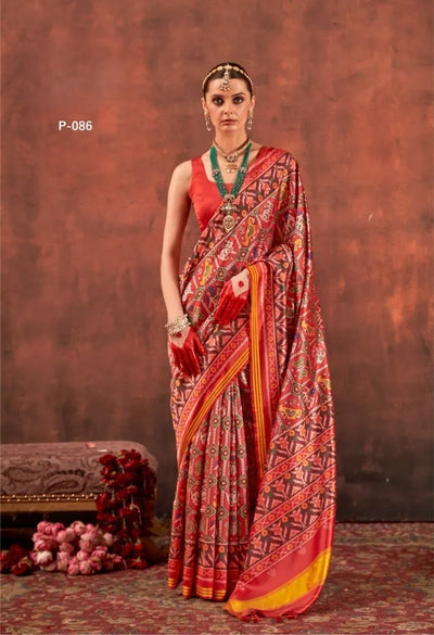 Authentic Patan Patola Silk Saree - Premium Weaving Pallu for Raksha Bandhan