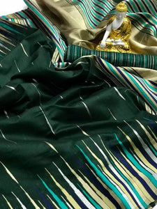 Authentic Puran Silk Saree - Handcrafted Multi-Color for Festive Wear