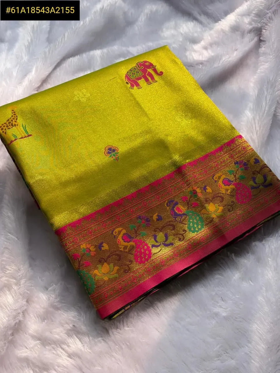 Authentic Bamboo Tissue Paithani Saree | Traditional Zari... – TREND BUY