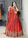 Authentic Rust Orange Embroidery Lehenga - Traditional Work for Wedding & Festive Wear