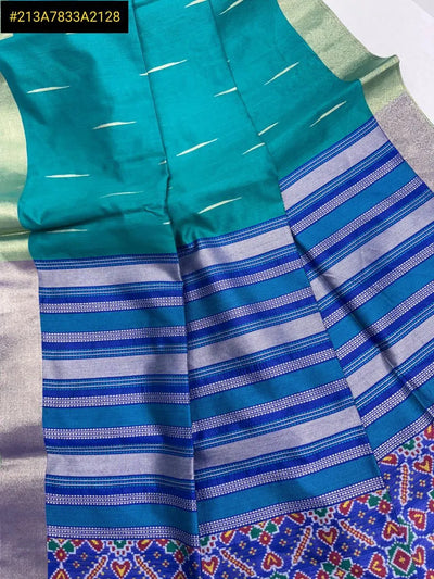 Authentic Soft Khadi Raw Silk Saree - Rich Meena Patola Weaving for Festive Occasions