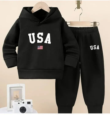 Authentic USA Fleece Tracksuit - Cozy Warmth for Kids' Winter Play