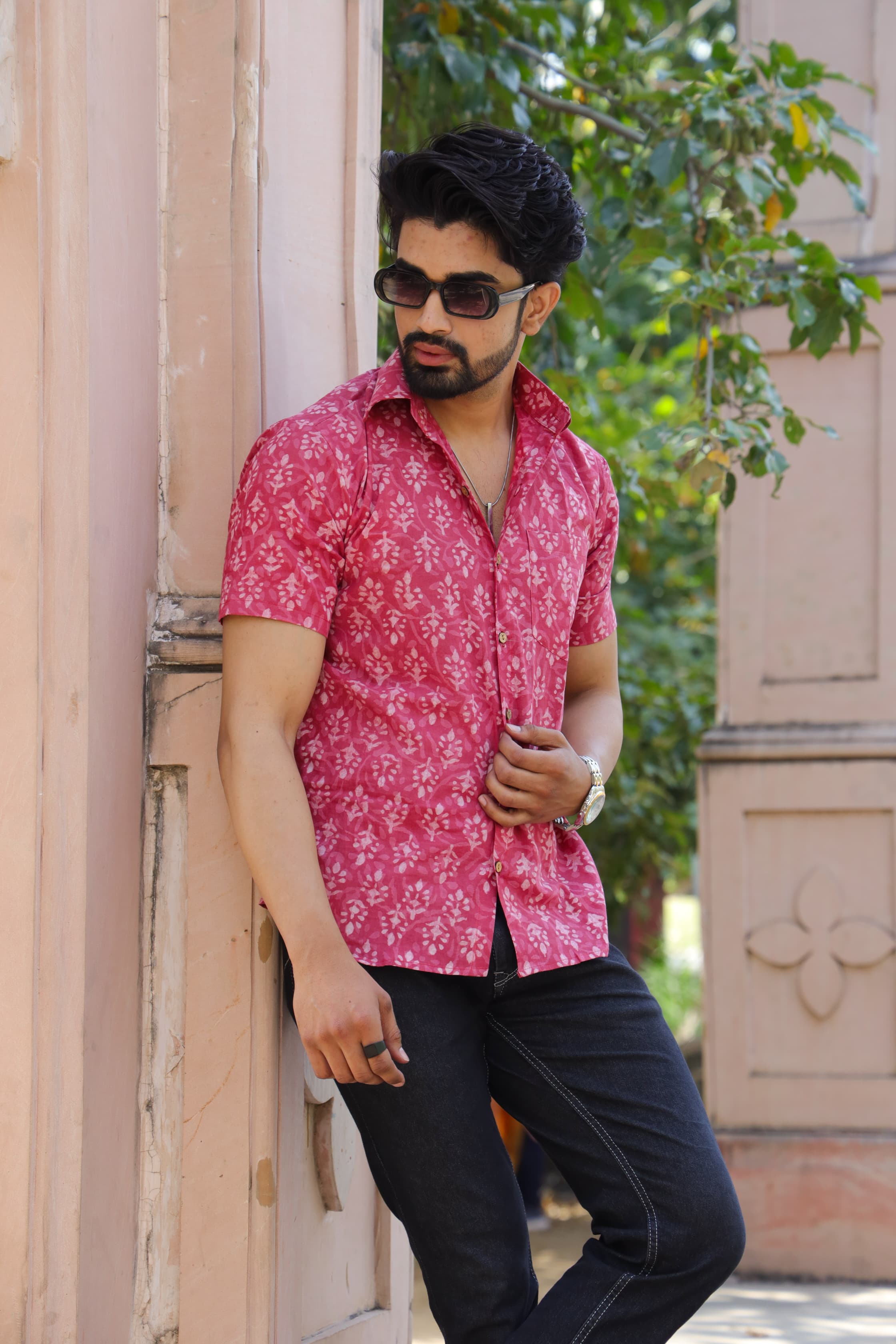 Fashionable Couple Set Cotton - One Piece & Half Sleeve Shirt
