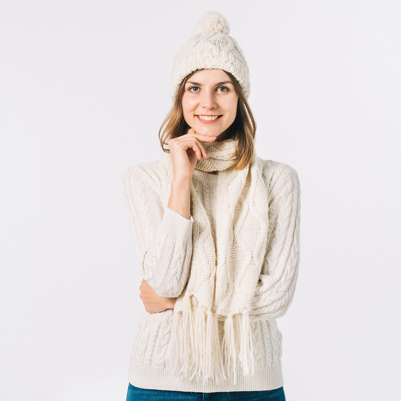 6250 Cap For Winter Woolen Knitted Black Inside Fur Caps