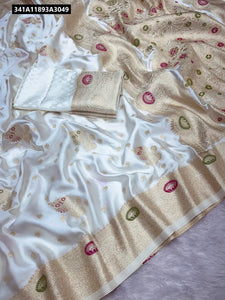 Pure Banarasi Crepe Sartin Silk Saree for Women | Festive & Wedding Ethnic Wear Online