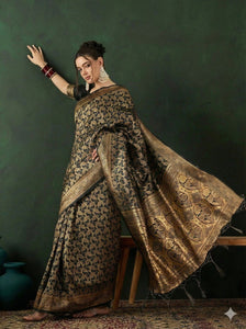 Banarasi Lichi Silk Saree for Women | Festive Wear