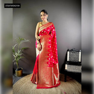 TRENDBUY Banarasi Lichi Silk Saree for Women | Festive & Wedding Wear Ethnic Saree Online