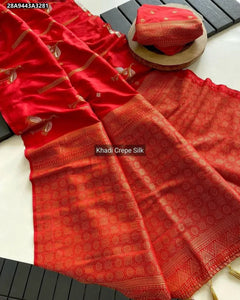 Exclusive Handcrafted Banarasi Nylon Saree with Intricate Duck Motif Zari Border