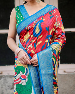 Banarasi Silk Digital Print Saree for Women | Festive & Wedding Wear