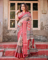 Exclusive Banarasi Silk Digital Print Saree with Heavy Zari Border for Weddings and Festive Wear