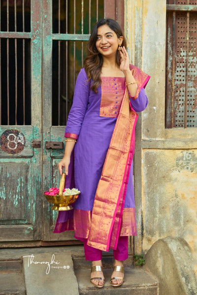 Banarasi Silk Woven Jacquard Suit Set for Women | Wedding & Festive Wear
