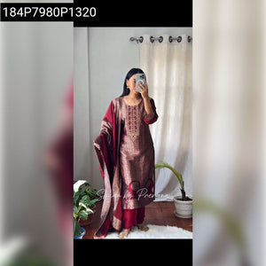 Banarasi Zari Weaving Women's Suit Set | Festive & Wedding Wear