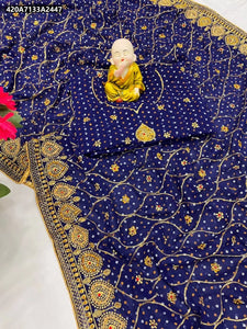 Buy Embroidered Bandhani Georgette Saree for Women | Festive & Ethnic Wear Online