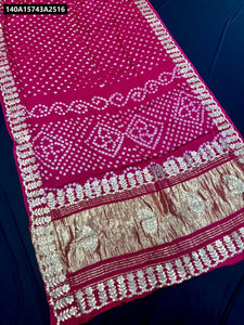 Bandhani Gota Patti Gajji Silk Saree for Women - Traditional Festive & Ethnic Wear