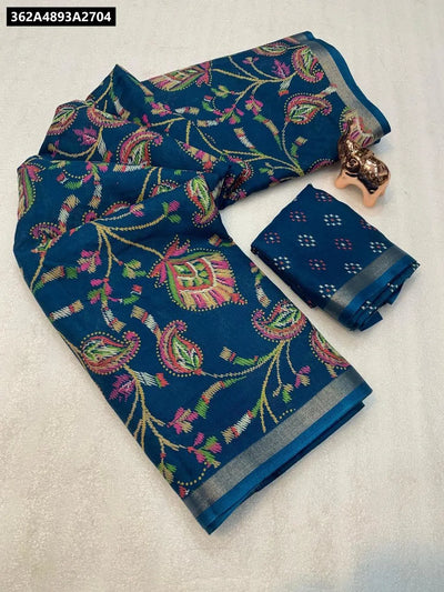Bandhani Printed Cotton Silk Saree for Women - Ethnic Wear Online