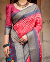 Bandhani-Style Tussar Silk Saree for Women | Festive & Wedding Wear