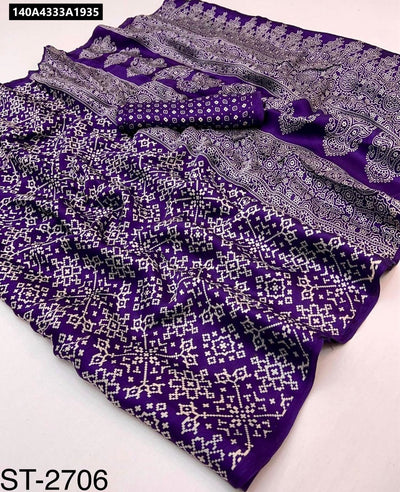 Bandhej Gajji Soft Silk Saree for Women | Elegant Ethnic Wear
