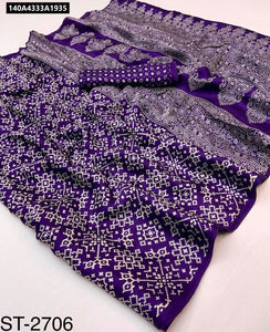 Bandhej Gajji Soft Silk Saree for Women | Elegant Ethnic Wear